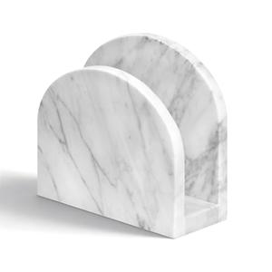 Marble Napkin Holder for Table, White Upright Napkin Holders for Paper, Standing Napkin Dispenser for Kitchen, Dining Room, Party Hotel, Cafe, Bar
