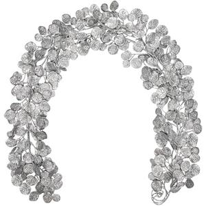 3 Pcs 6FT Christmas Garland Silver Glittered Artificial Eucalyptus Leaves for Mantle Christmas Tree Decorations Indoor Outdoor Hanging Garland Ornaments Garden Door Window Stair Holiday Home Decor