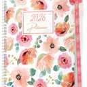 CRANBURY Large Planner 2026, 8.5x11 Weekly Monthly Calendar Agenda, Jan to Dec 2026 Daily Organizer, Floral Theme, Spiral Bound Planner with Tabs, Bookmark, Stickers, Lays Flat