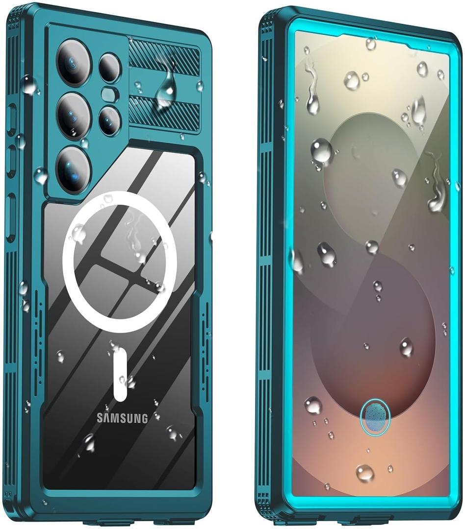 for Samsung Galaxy S25 Ultra Waterproof Case, [Fit for Magsafe] [IP68 Water Proof] [Built-in Screen Protector], Magnetic Heavy Duty Military Grade Rugged Phone Case for S 25 Ultra 6.9", Teal