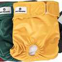 Pet Parents Washable Dog Diapers (3pack) + Extendrs of Durable Doggie Diapers, Premium Dog Diapers Female (Large, Samba)