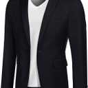 COOFANDY Mens Sport Coat Casual Blazer One Button Business Suit Jacket (3X-Large, Dark Blue)