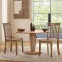 COLAMY Wooden Dining Room Chairs Set of 2, Spindle High Back Windsor Kitchen Side Chair, Farmhouse Dining Chairs for Kitchen, Dining Room, Light Brown