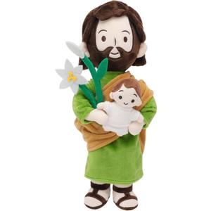 Yelakey St. Joseph Plush Jesus Plush Jesus Stuffed Doll Christian Toy Gifts for Kids Christening Easter (13 inches tall, Green)