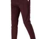 Plaid&Plain Men's Stretch Skinny Fit Casual Business Pants Ankle Dress Pants
