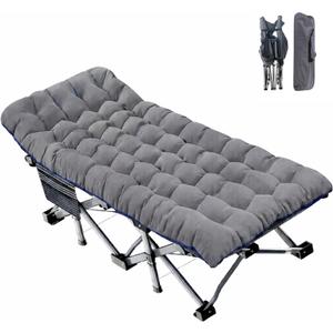 ABORON XXL Camping Cot for Adults, Oversized 78"×32" Folding Camping Bed, 900LBS Heavy Duty Outdoor Sleeping Cot with Mattress Pad, 1200D Oxford, Portable with Carry Bag