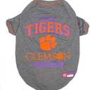 Pets First Collegiate Clemson Tigers Dog T-Shirt, Small. - Licensed Shirt for Pets Team Colored with Team Logos.- Premium Stretchable Materials for The Comfrot of Your Dog & Cat.