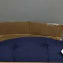 Indoor/Outdoor Bench Cushion Cotton Garden Furniture Loveseat Cushion, Patio Wicker Seat Cushions for Lounger Garden Furniture Patio Lounger Bench (Navy Blue, 39.3 * 19.6in)