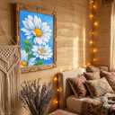 4 x YOMEIA Diamond Painting Kits for Adults,White Daisy Landscape Diamond Art Kits 5D Full Drill Round Gem Art, DIY Diamond Crafts Paint by Diamonds for Home Wall Decor, Gifts for Beginners 12x16 Inch