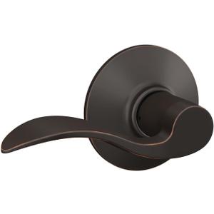 Schlage F10 V ACC 716 Accent Door Lever, Hall & Closet Passage Lock, Aged Bronze