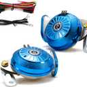 Loud Car Horn Kit3-Tone Train Horn with Different Sounds,130db High & Low Tone Truck Horns,12V Blue Fashion Dual Horns for Truck/Motorcycle/Car/E-Bike/SUV