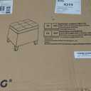 17.7 inches Chenille turfed Ottomans Cube with Legs, Metal-Framed Square Storage Ottoman Foot Rest Stool Holds 770 LB for Dorm Living Room Bedroom Gray UASN641G