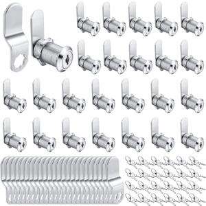 Kenning 24 Sets Cabinet Locks with Keys for Secure Drawer Mailbox RV Storage Box Replacement Lock, Zinc Alloy (1-3/8''Cylinder Length,1.1'' Max Panel Thickness)