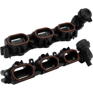 AULINK 2PCS 06E133110AT+06E133109AN Left & Right Engine Intake Manifolds Compatible with 2013-2019 Audi A6 A7 A8 Q7 3.0L V6, Replaces 06E133110BC 06E133110AN 06E133109AT 06E133109BC