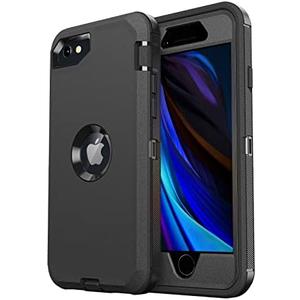 jaroco for iPhone SE Case 2022/2020/3rd/2rd,iPhone 8/7 case [Shockproof] [Dropproof] [Military Grade Drop Tested] with Non-Slip Removable Heavy Duty Full Body Phone Case-Black