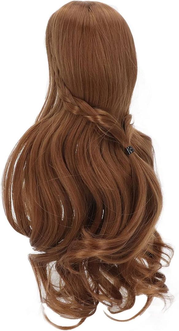 Jakoo BJD Doll Wig High Temperature Filament Pure Fringe Hair Wig Doll Cut DIY for 2124cm Head Circumference Light Brown