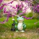 Glowing Garden Frog Outdoor Decor Cute Animal Outdoor Statue for Yard Patio Ornaments, Solar Frog Garden Decor for Birthday Housewarming Gifts for Woman, Mom, Grandma