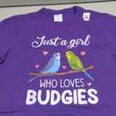 Port Company Kid Purple T-shirt Just A Girl Who Loves Budgies Size M