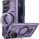 for Samsung Galaxy S22 Ultra/S23 Ultra Case with MagSafe [Built-in Camera Stand][Military-Grade Shockproof][Dual Layer Protection] Heavy Duty Outdoor for S22 Ultra/S23 Ultra Phone Case, Purple