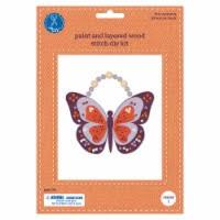 Set Of 2 Fiber Wall Hanging Diy Kit; Paint and Layered Wood Stitch Diy Kit