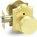 Probrico Gold Door Knob, Bathroom/Bedroom Door Lock, Brass Privacy Door Handle, Keyless Door Lock, 1 Pack