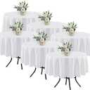 Fitable 6 Pack White Round Table Clothes - 70 Inches in Diameter - Stain Resistant and Washable Tablecloths, Polyester Fabric Table Covers for Wedding, Party, Banquet, Gathering