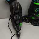 Nattork Adjustable Inline Skates for Kids Adults, Indoor and Outdoor Blades Roller Skates with 8 Light Up Wheels for Boys Girls Aged 4-16, Adult Women Beginners (Medium - Kid (13C-2 US), Aurora Green)