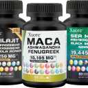 Bundle of Sea Moss,Shilajit,Maca, Black Seed Oil, Ashwagandha, Ginger, Shilajit, Rhodiola Rosea, Panax Ginseng, Maca Root, Fenugreek, Trifibranol100X,All in 1 Supplements (1 Pack)