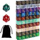 62PCS 12mm MTG Dice Set with Plus 1 Life Counter & Shield & Spindown Dice in 10 Colors for Magic The Gatering, Compatible with CCG Creature Stats TCG Magic Card Gaming Accessories