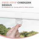 SEEYE Cordless Zebra Blinds for Windows, 60% Shading Zebra Shades, Free-Stop French Door Blind Window Shades, Dual Layer Light Filtering Roller Shades for Day and Night, 51" W x 64" H, Linen White