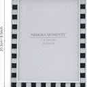 MIMOSA MOMENTS White Picture Frame with Black and White Mosaic Glass Stone (5x7, White)