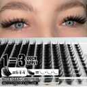 Lash Clusters Kit, DIY 3D Cluster Eyelash Extensions 10‑18mm,144pcs Fluffy D Curl Soft Natural Lashes with Lash Bond and Seal,Tweezers, Remover–Natural Fake Cat Eye Wispy Individual Clusters（151-2-L）