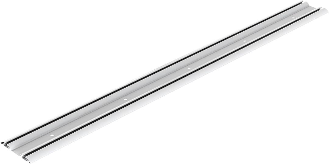 60" Bypass Mirror Closet Door Bottom Track, White Steel Replacement Rail, 60in