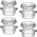 JUXYES 4 Pack Coffee Percolator Glass Top Replacement Part - Fits 2.7-3cm Opening, Clear Replacement Glass Knob for Coffee Pot, Transparent Topper for Filter Percolator