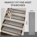 15PC Stair Treads Non-Slip Washable Peel and Stick Stair Treads for Wooden Steps Indoor Reusable Stair Carpet Treads Adhesive Stair-Runner Rugs for Kids and Dogs Elder8"x30" Gray