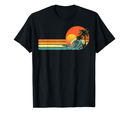 Retro Tropical Sunset Beach Palm Tree Vintage Summer T-Shirt, Size: XXL