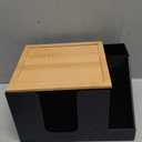 VITVITI Disposable Face Towel Holder Box, Acrylic Clean Skin Club Facial Towel Container with Toothbrush Holders, Large Disposable Face Towels Storage for Bathroom Vanity Makeup, Black