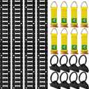 8' E Track Tie Down Rail Kit with Accessories (20 Pack) - Heavy Duty E Track Bar Rails - 4 ETrack Rails with 8 O Rings & 8 Rope Tie Offs - E Tracks Rail for Securing Cargos, Motorcycles, Bikes