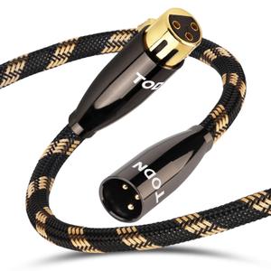 TODN Balanced XLR Mic Cable for Audiophile, OCC-Core, Dual-Shielded XLR Microphone Cord (3ft/1m, 1 Piece)