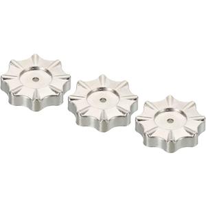 PATIKIL Round Wheel Handle, 3 Pack Faucet Handles Refrigerant Manifold Gauges Knob Square Broach Handwheel Replacement, Zinc Alloy