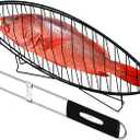 RTT's Premium Stainless Steel Large Fish Basket for Grilling - Folding Grill Basket With Detachable Handle - Perfect for Cooking Whole Fish