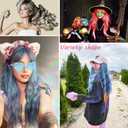 DIYI Long Colorful Wigs 6 Pack Wavy Party Wigs Curly Color Wigs for Women Bachelorette Party Decorations Supplies Favors Extra 6 Pack Neon Party Glasses Add (Blue, White, Green, Red, Purple, Pink)