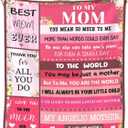 Blanket Gifts for Mom, Mom Birthday Gifts from Daughter & Son, I Love You Present Throw Blanket Mom, Sweet Blanket Gift for Mothers Day, Christmas, Valentine's Day, Anniversary 60"  50"