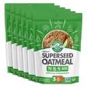 Manitoba Harvest Apple and Cinnamon Super seed Instant Oatmeal Packets - 10g Plant Protein and 9g Omega 3 and 6 per Serving - Breakfast Oats with 10 Essential Vitamins and Nutrients - Organic, Non-GMO, Vegan, 7oz (6  Packets) BB Date 10/2025