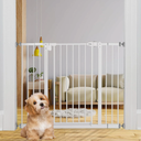 keny 29"-42.5" Baby Gate for Stairs, Auto Close Safety Dog Gate, Pressure Mounted Easy Walk Through Pet Gate for Doorways, Durable Stair Gate, 30" Tall, White