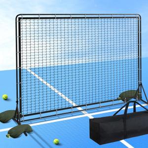 9.3*7.4ft Portable Tennis Rebounder Net, Tennis Practice Wall, Tennis Training Net for Tennis Racquet Sports Ball Pickleball, Tennis Backboard Net for Tennis Court Backyard Outdoor Training,, 7.4 feet by 9.3 feet