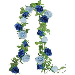 GREENTIME 2Pack Artificial Rose Flower Garland 6.5FT Fake Rose Vine for Wedding Arch Table Centerpiece Wall & Spring Decorations for Home Party Stairs Fireplace and Mirror Decor