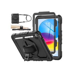 SEYMAC stock Case for iPad (A16) 11th/10th Generation 11''/10.9'' 2025/2022, Full-Body Drop Protection Case with Screen Protector &360° Rotate Hand Strap/Stand, Black