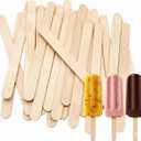 Popsicle Sticks, 100 PCS 5.5"x0.4" Wooden Sticks for Crafts, Waxing, coffee, Ice Cream, and Tongue Depressor