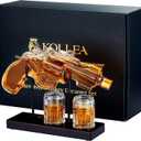 Birthday Gifts for Men Dad, Kollea Gun Whiskey Decanter Set with Shot Glass, Cool Anniversary Ideas for Him Husband Brother, Funny Military Retirement Present, Home Bar Drinking Party, New Year